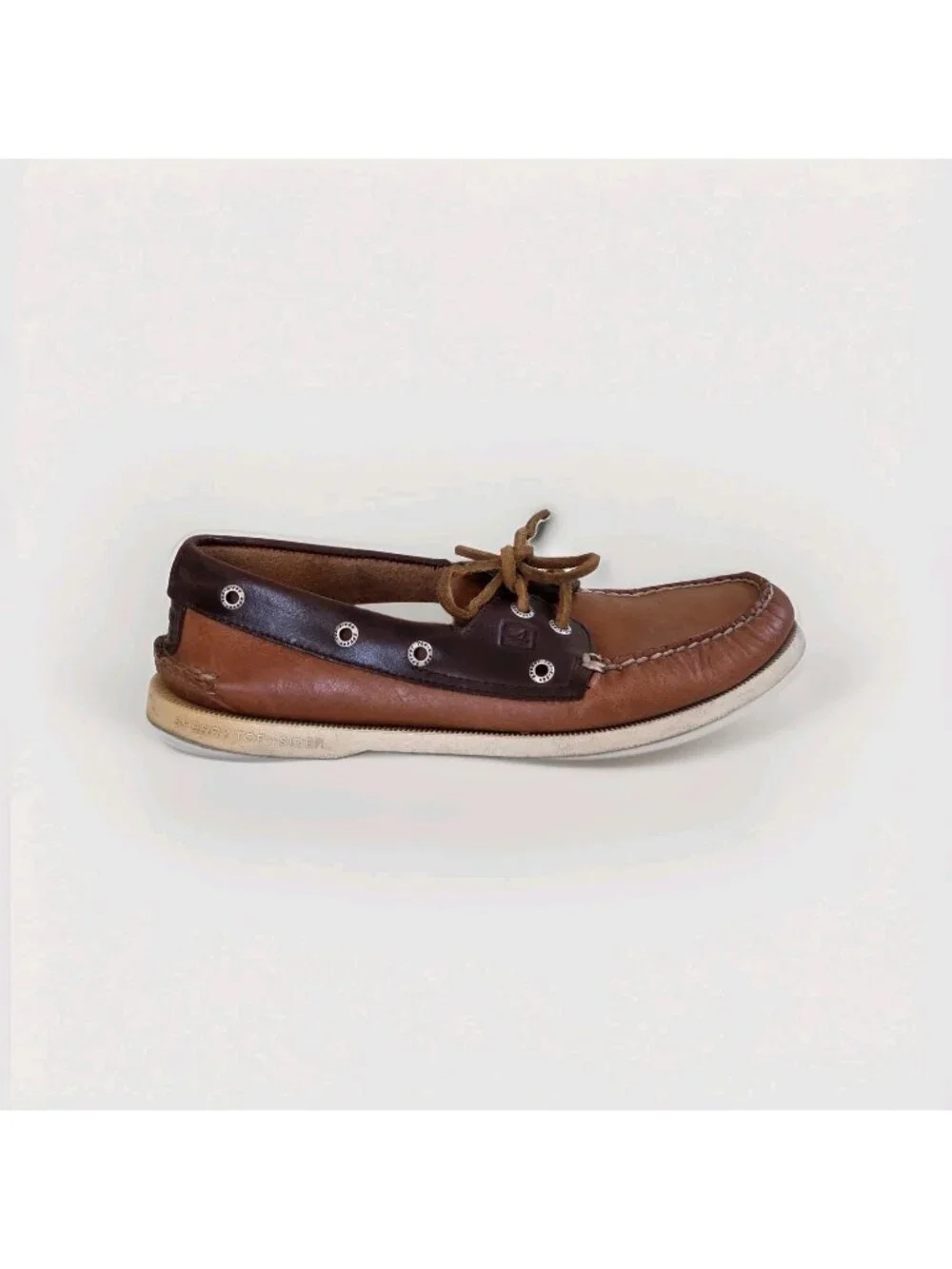Sperry Top Sider Boat Shoes Mens 7 M Brown Leather STS10586 Non Marking Lace Up